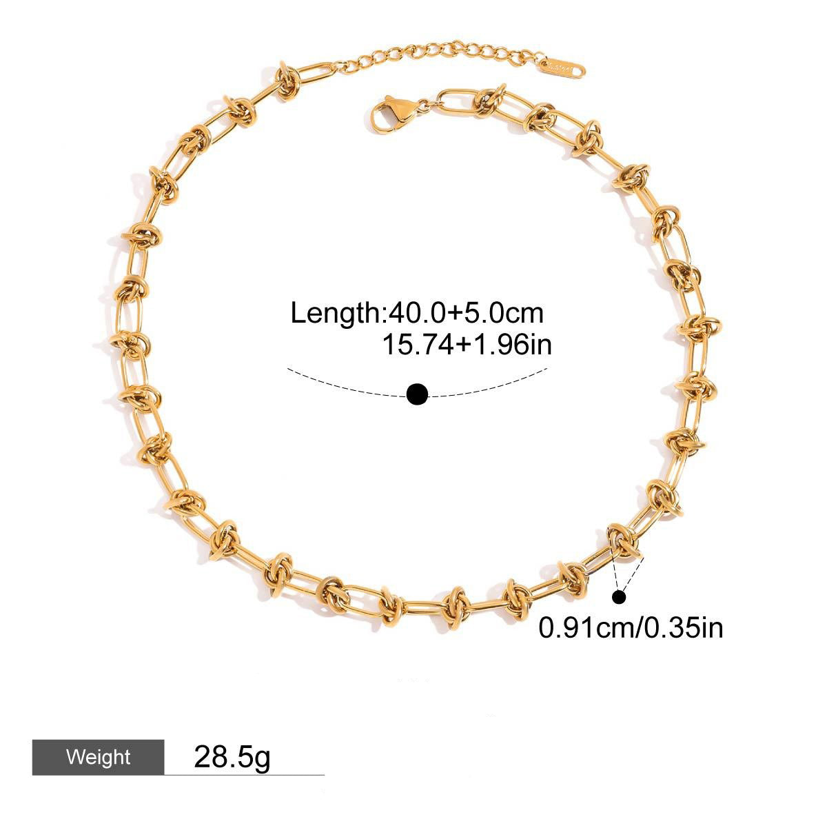 Halskjede Dame 18K Gull - Enkel og Elegant Kjede Design Style C-15