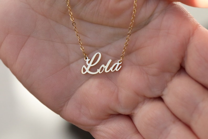 Sølv Halskjede Dame Personalisert - Tilpasset Navn Enkel Stil