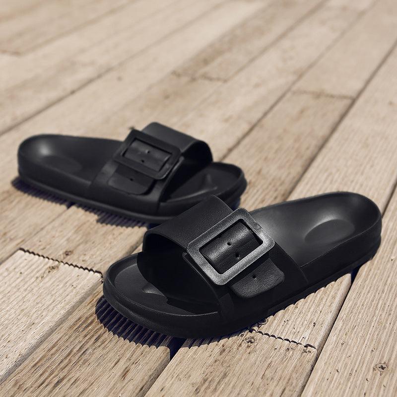 Flip-flop med spenne for dame Svart