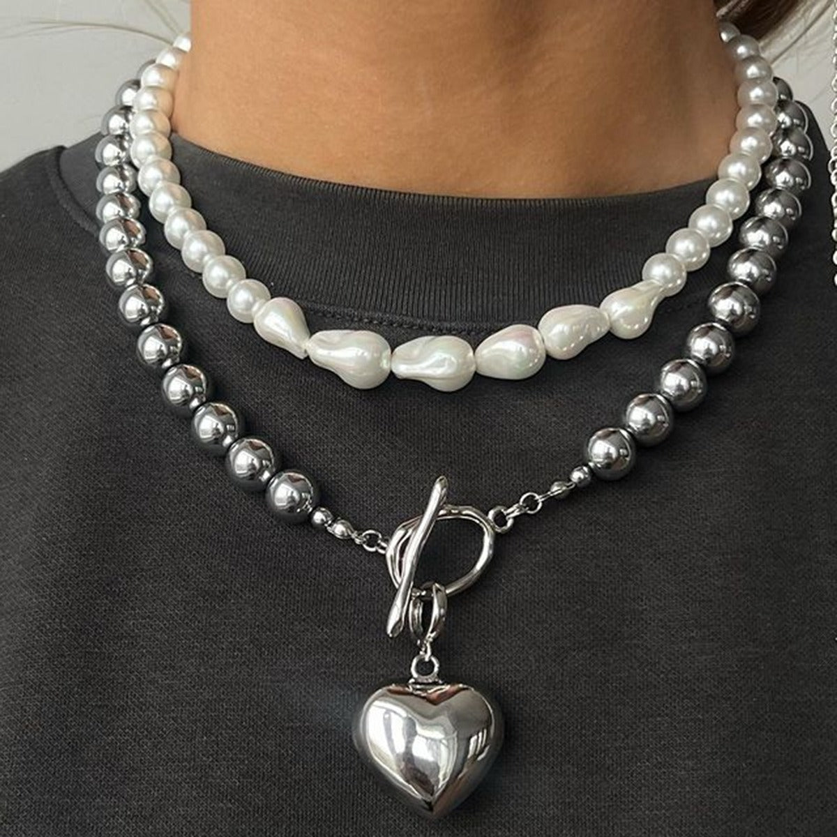 Halskjede Dame 18K gullbelagt- Perle Beaded Design Trendy