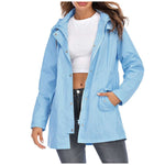 Dame Lett Regnfrakk med Glidelås sky blue