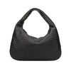 Woven plain shoulder bag for ladies