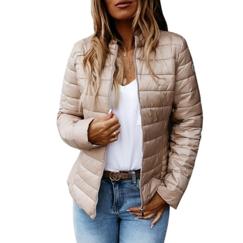 DunJakke Beige Vinterjakke for Damer - Trendyglobal 