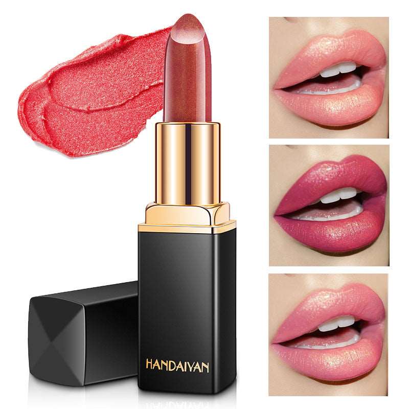 Shiny Metallic Lipstick Pearlescent Color Temperature Change Lipstick Gilt Lipstick - Trendyglobal 