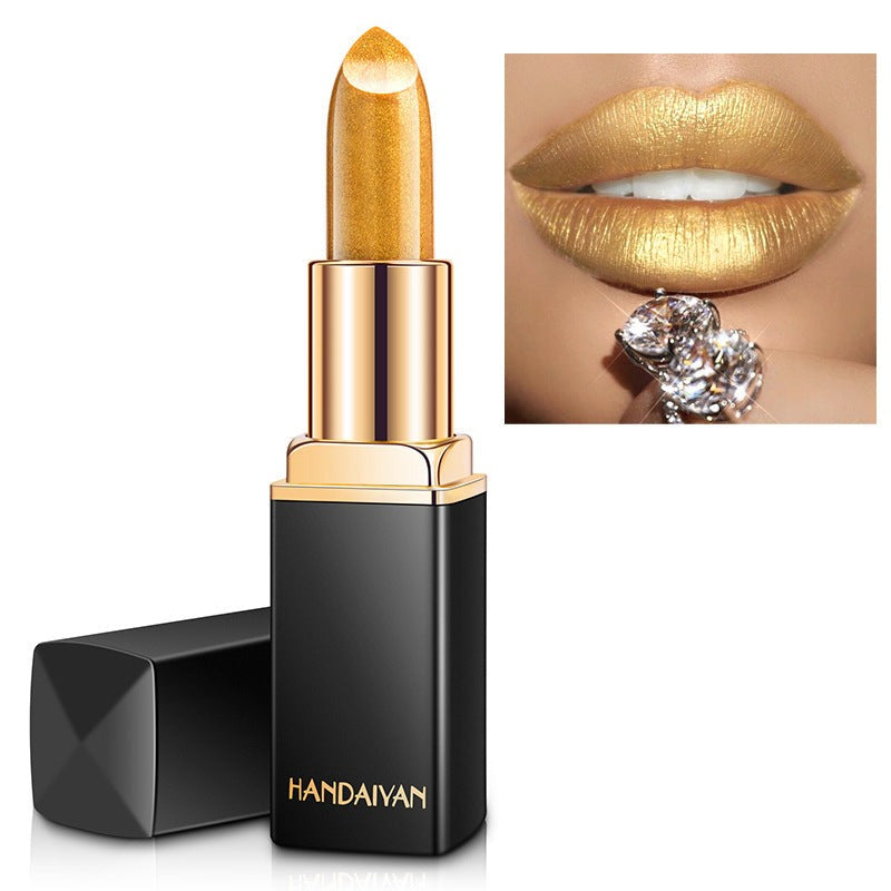 Shiny Metallic Lipstick Pearlescent Color Temperature Change Lipstick Gilt Lipstick - Trendyglobal 