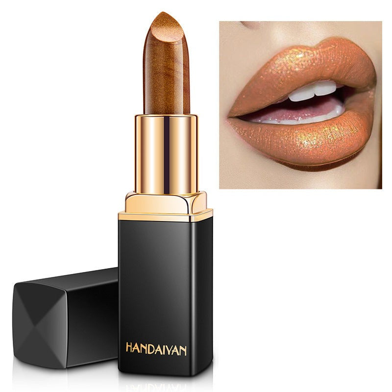 Shiny Metallic Lipstick Pearlescent Color Temperature Change Lipstick Gilt Lipstick - Trendyglobal 