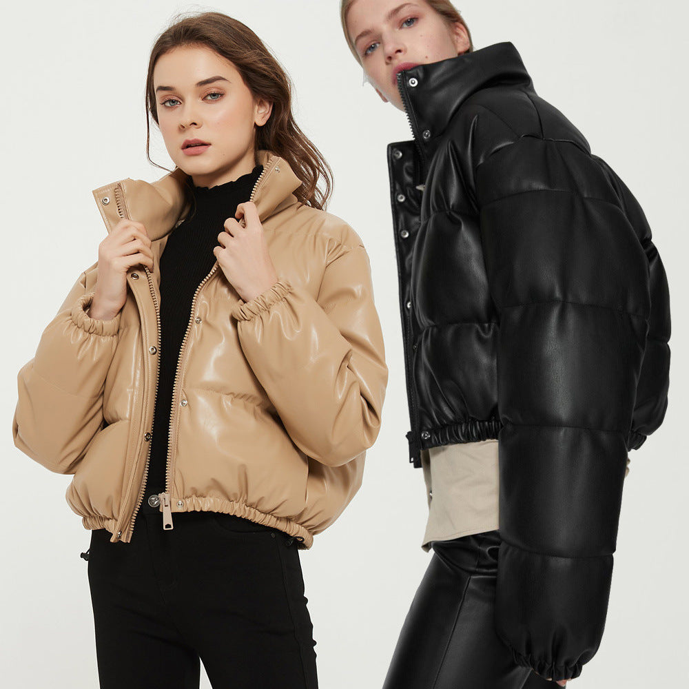 Skinnjakke for dame - Varm Kort Parkas - Trendyglobal 