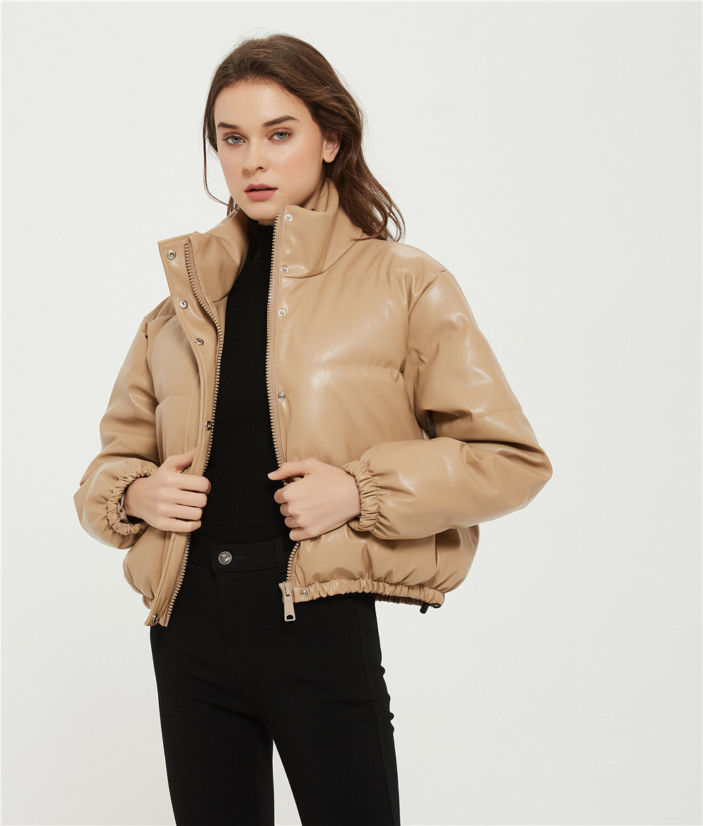 Skinnjakke for dame - Varm Kort Parkas - Trendyglobal 