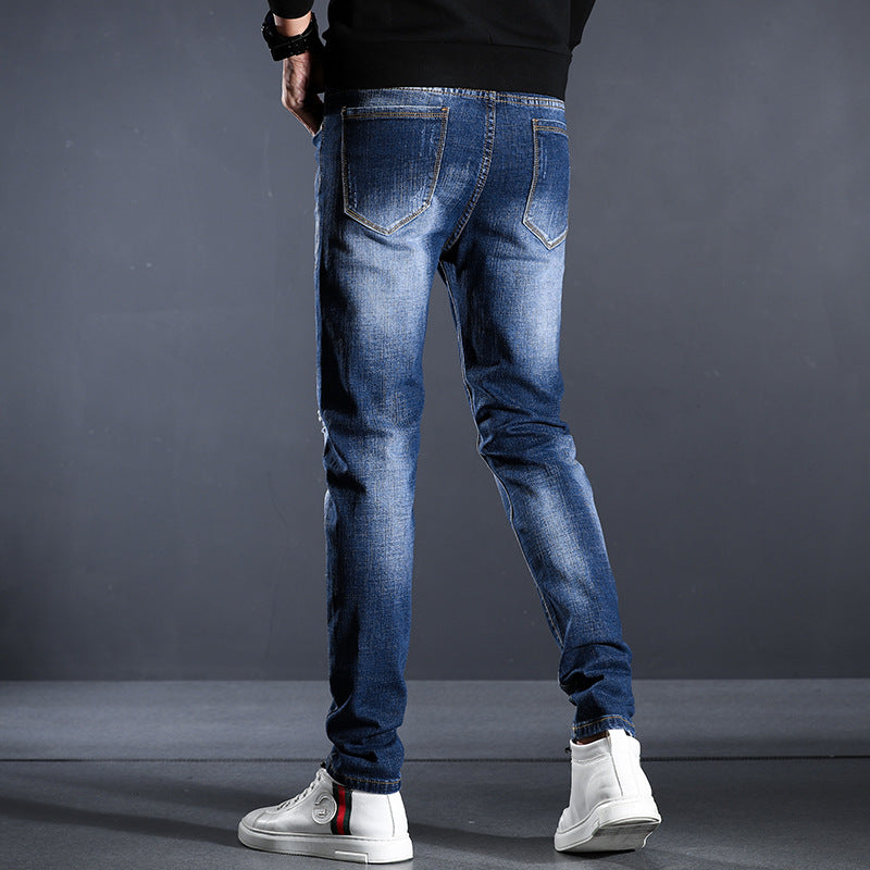 Jeans for menn, fire årstider Slim Fit-hull - Trendyglobal 