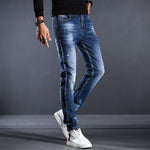 Jeans for menn, fire årstider Slim Fit-hull - Trendyglobal 