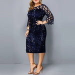 Festkjoler Paljett Plus Size nattklubbkjole for kvinner - Trendyglobal 