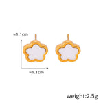 Smykkesett Dame 18K gullbelagt - Blomst Edelsten Øredobber Armbånd Halskjede White