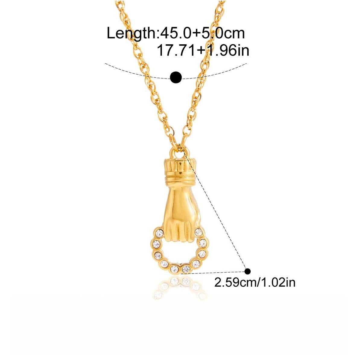 Vennskapshalskjede Dame 18K Gull Rhinestone | Titanstål Gave Necklace B