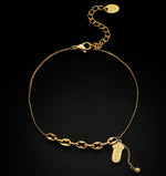 Ankelsmykke Dame 18K gullbelagt - Titanstål Anheng Design