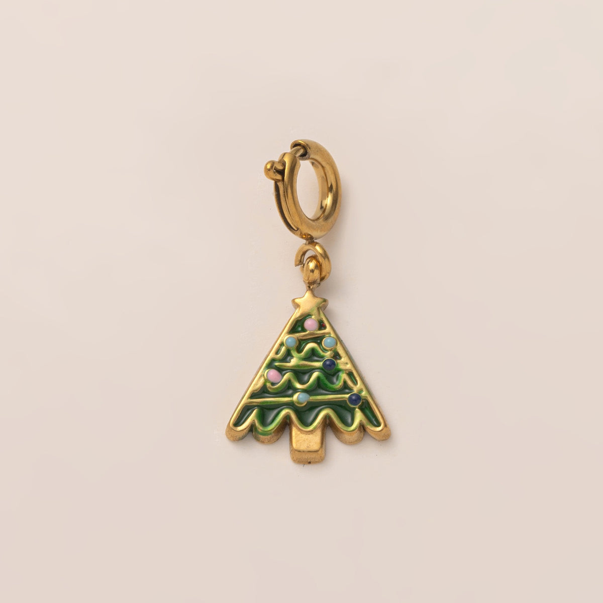 18K Gull Halskjede med Zirkonia Anheng - Elegant Smykke Christmas Tree Ornaments Pendant