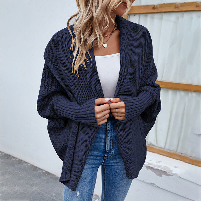 Høst/Vinter Cardigan for Kvinner - Navy Blue / S