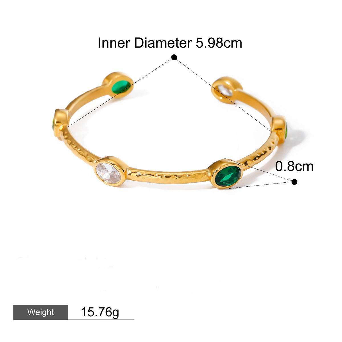 Smykkesett Dame 18K Gullbelagt - Geometrisk Edelsten Armbånd Hårtilbehør Style I-Bracelet-12