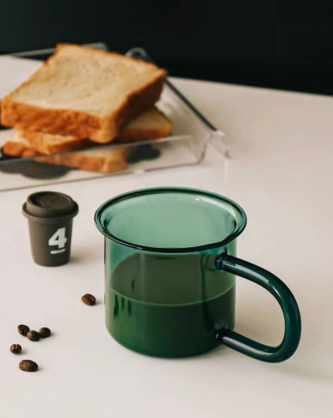 Set of 2 - Hand Blown Retro Glass Coffee Mugs ( $19.9 each ）