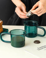 Set of 2 - Hand Blown Retro Glass Coffee Mugs ( $19.9 each ）