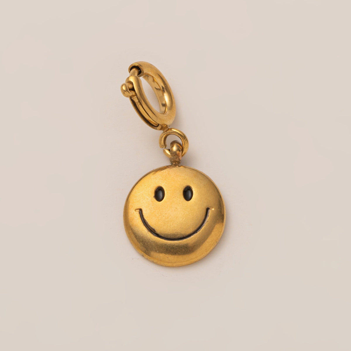 18K Gull Halskjede med Zirkonia Anheng - Elegant Smykke Smiley Face Pendant