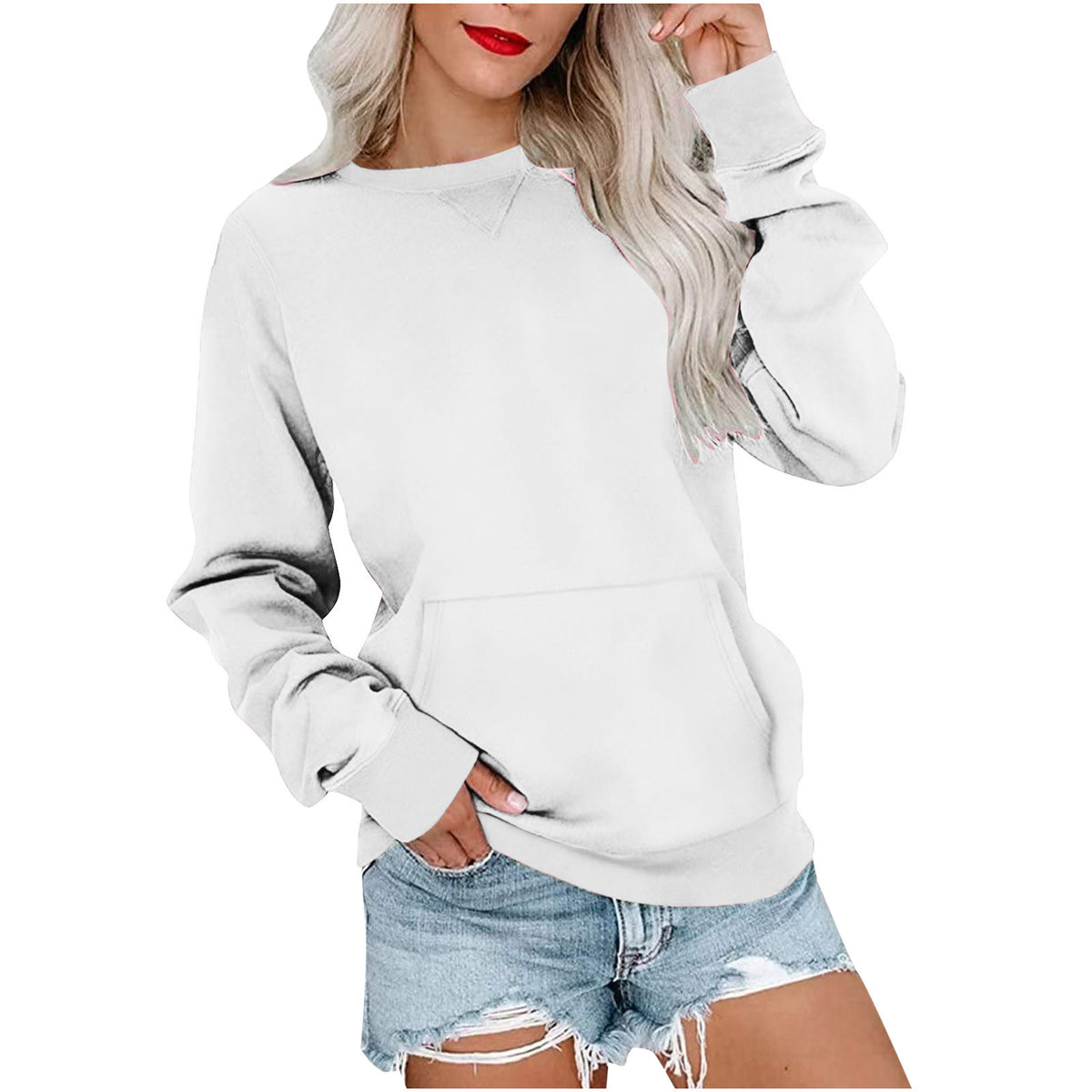 Ensfarget Pullover Genser