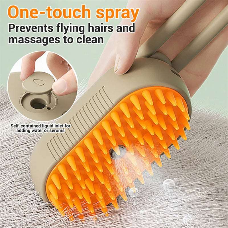 Cat Steam Brush Steamy Dog Brush 3 In 1 Electric Spray Cat Hair Brushes For Massage Pet Grooming Comb Hair Removal Combs Pet Products - Trendyglobal 