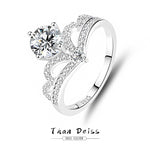 Sølvring Dame S925 Moissanite 1ct - Crown Ring Krone Håndlaget