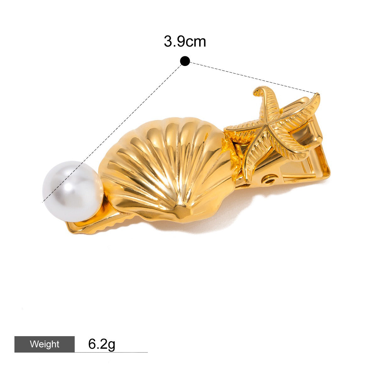 Hårsmykke Dame 18K Gullbelagt - Naturlige Marine Elementer Design Høyverdig Style F-15