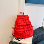 Vattert Pufferryggsekk for Kvinner - Red / 35x34x13 - Ryggsekk