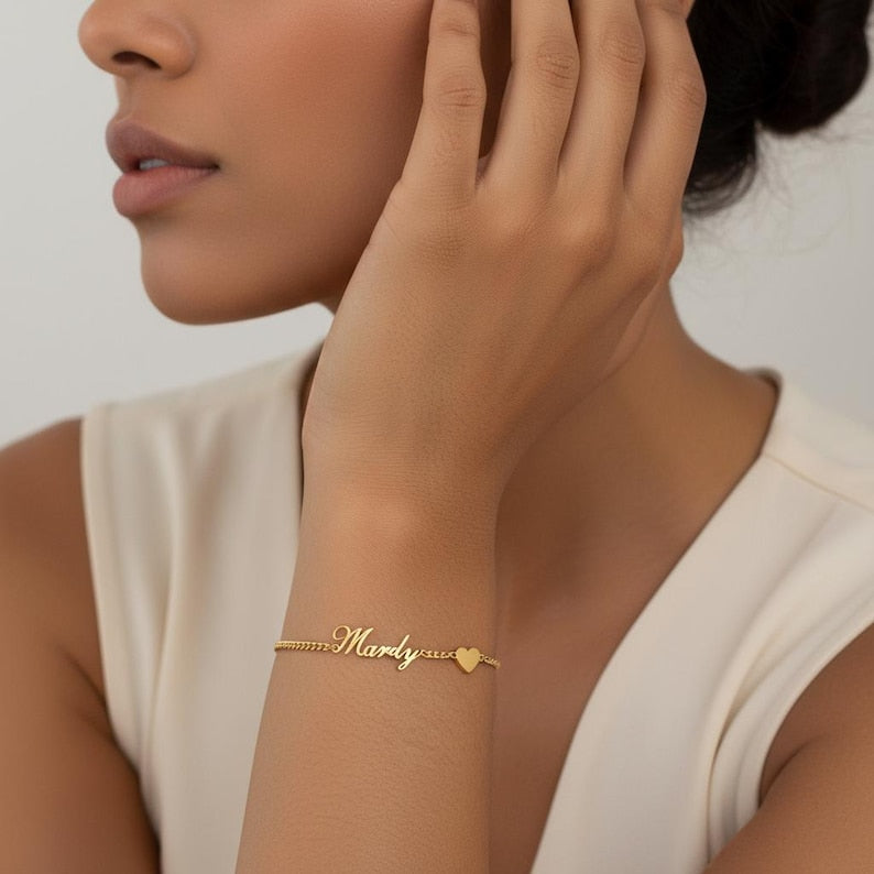 Armbånd Dame i sølv - Tilpasset Navn Design Minimalistisk