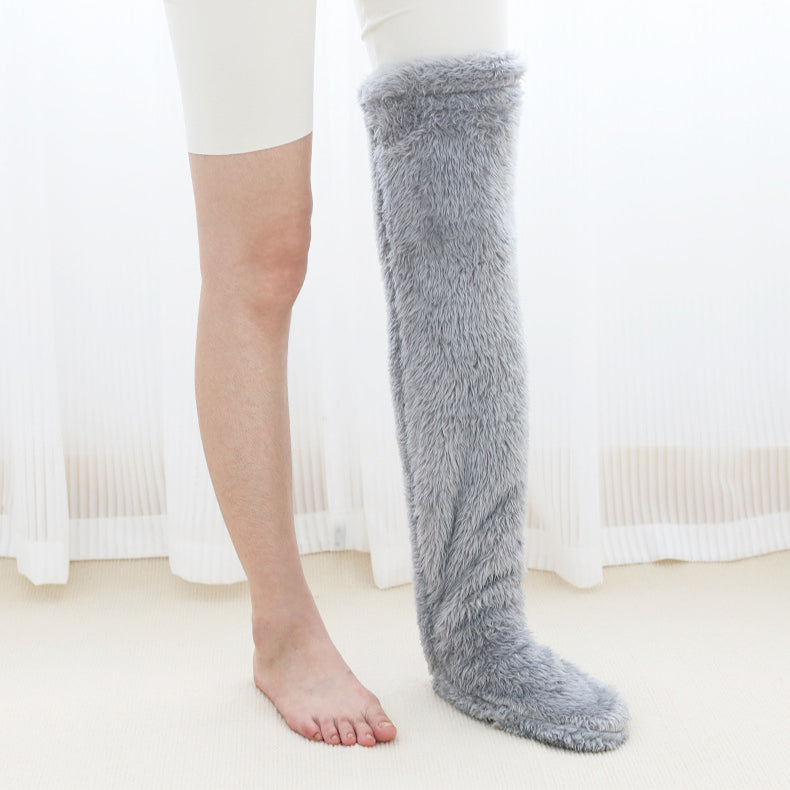 Knesokker: Over Knee Høye Fuzzy Lange Sokker - Varme, Myke og Stilfulle for Kalde Dager - Trendyglobal 