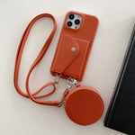 iPhone Deksel med Kortholder - Orange / IPhone7