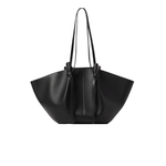 Vintage Tote Bag Dame - Stor Skulderveske i Semsket Skinn