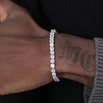 Armbånd Dame S925 Sølvbelagt - Full Diamant Tennis Chain