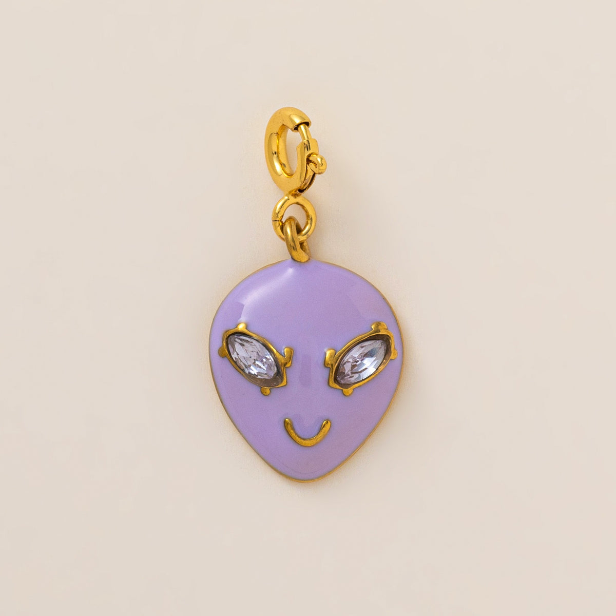 18K Gull Halskjede med Zirkonia Anheng - Elegant Smykke Alien Pendant