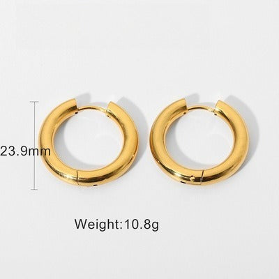 Øredobber Dame 18K Gullbelagt - Lett Luksus Titanstål Stud Ear E