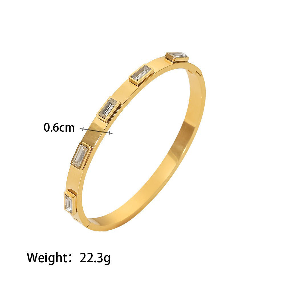 Smykkesett Dame 18K Gullbelagt - Geometrisk Edelsten Armbånd Hårtilbehør Style C-Bracelet-90-WT