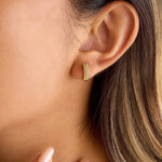 Øredobber Dame 18K Gullbelagt - Rhinestone Titanstål Design