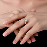 Sølvring Dame S925 Moissanite - Klassisk Solitaire Design Håndlaget