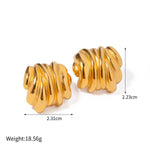 Øredobber Dame 18K Gullbelagt - Geometrisk Bar/Tråd/Bølge Design Style I-070