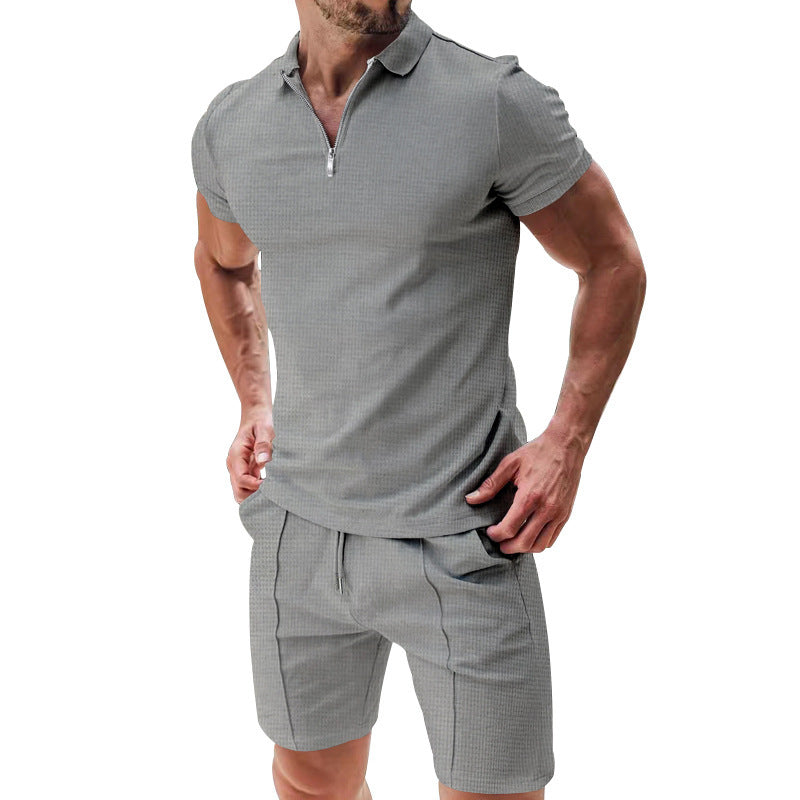 Sommersett Herre med Skjorte og Shorts Light Grey