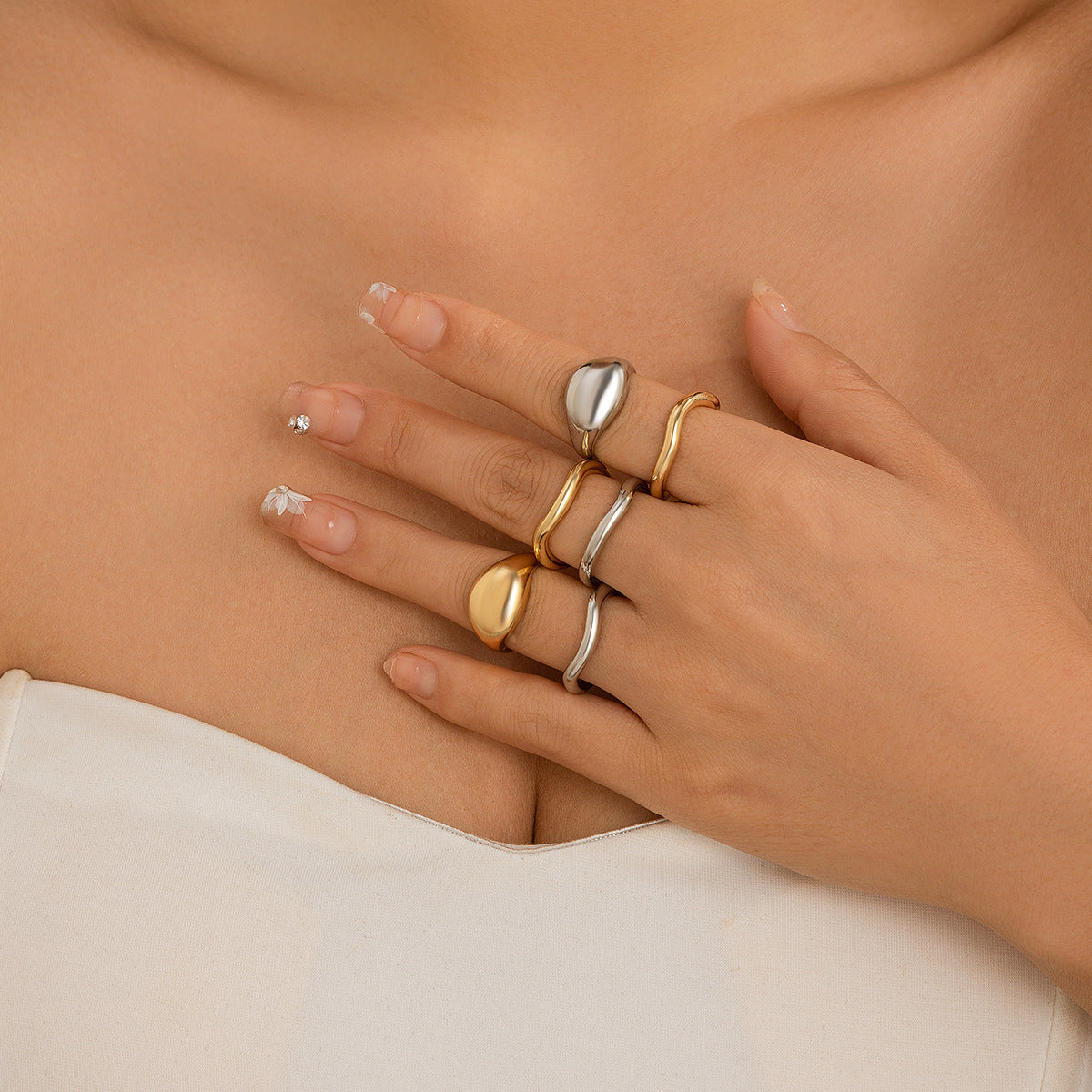Ringsett Dame Minimalistisk