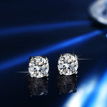Øredobber Dame 925 Stølv - Fire-klo Moissanite Stud