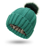 Vinterlue med Fuskepels Pom Pom - Lue for damer - Trendyglobal 