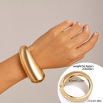 Armbånd Dame 18K Gullbelagt - Geometrisk Bred Tekstur Design Edel Lett Luksus Style F-31