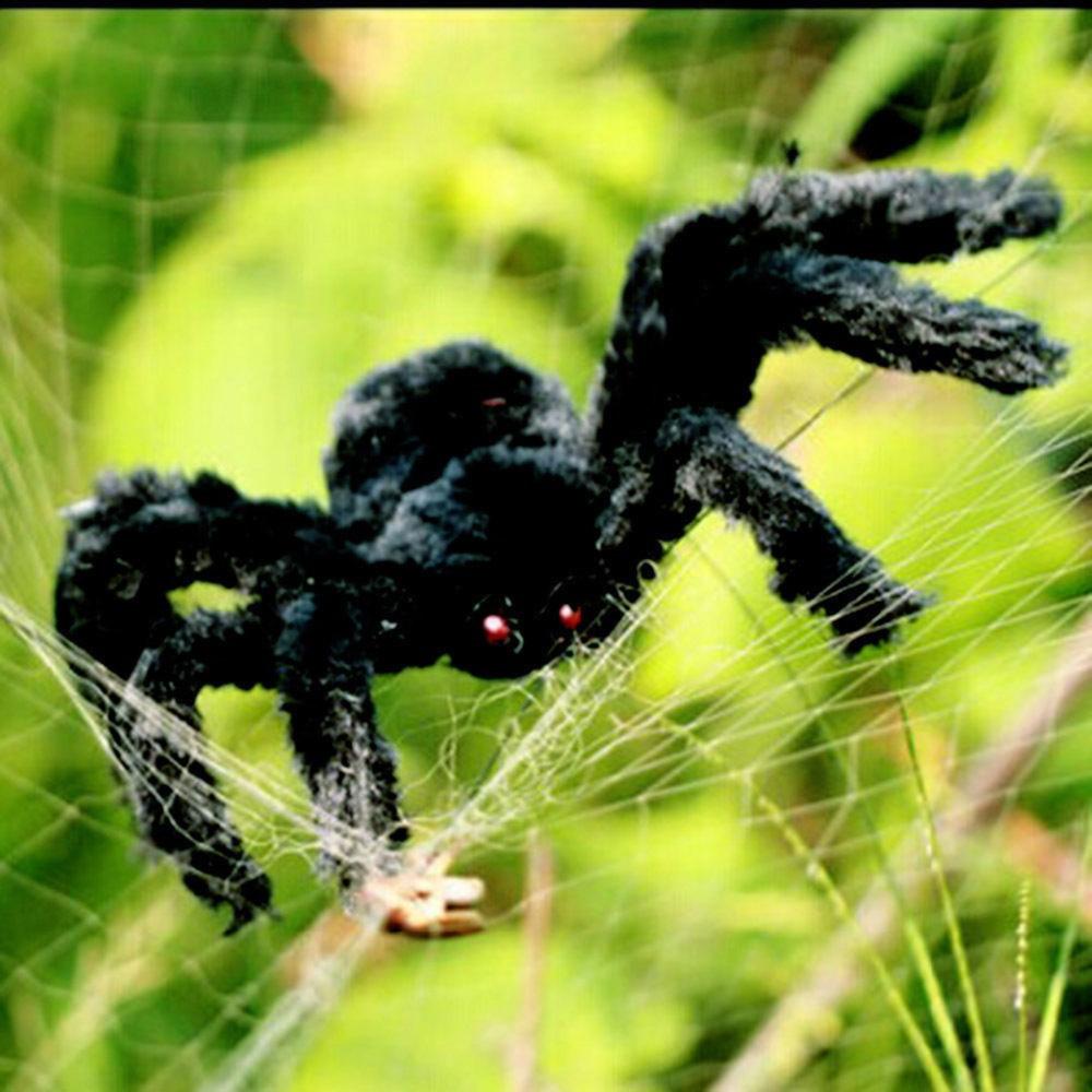 Halloween Horrible Big Black Furry Fake SpiderHalloween Decoration - Trendyglobal 