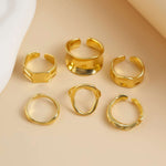 Smykkesett Dame - Ringer og Armbånd 01 Light Gold Ring Set 5148