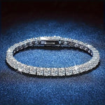 Armbånd Dame S925 Sølvbelagt - Full Diamant Tennis Chain