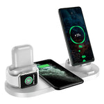 Wireless Charger For IPhone Fast Charger For Phone Fast Charging Pad For Phone Watch 6 In 1 Charging Dock Station - Trendyglobal 