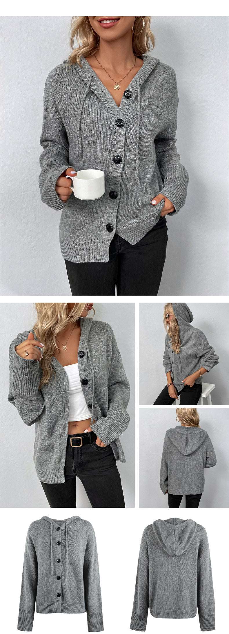 Cardigan Kåpe, hettegenser for dame - Trendyglobal 